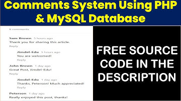 Comments System in PHP With MySQL Database | Source Code