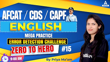 AFCAT/ CDS/ CAPF English Classes 2023 | Mega Selection #part15 ( Error Detection Challenge )