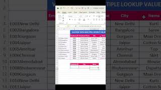 Vlookup with Multiple Lookup Values in excel #short #shorts #shortsfeed #shortsvideo #shortvideo #yt