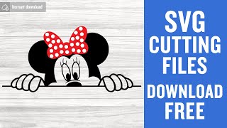 Peeking Minnie Svg Free Cut File for Cricut