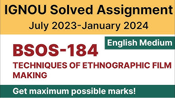 IGNOU BSOS 184 Solved Assignment 2023-24 PDF Download | English Medium | Vidyamojo
