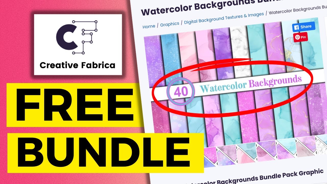 Creative Fabrica Freebies: Watercolor Backgrounds Bundle Pack
