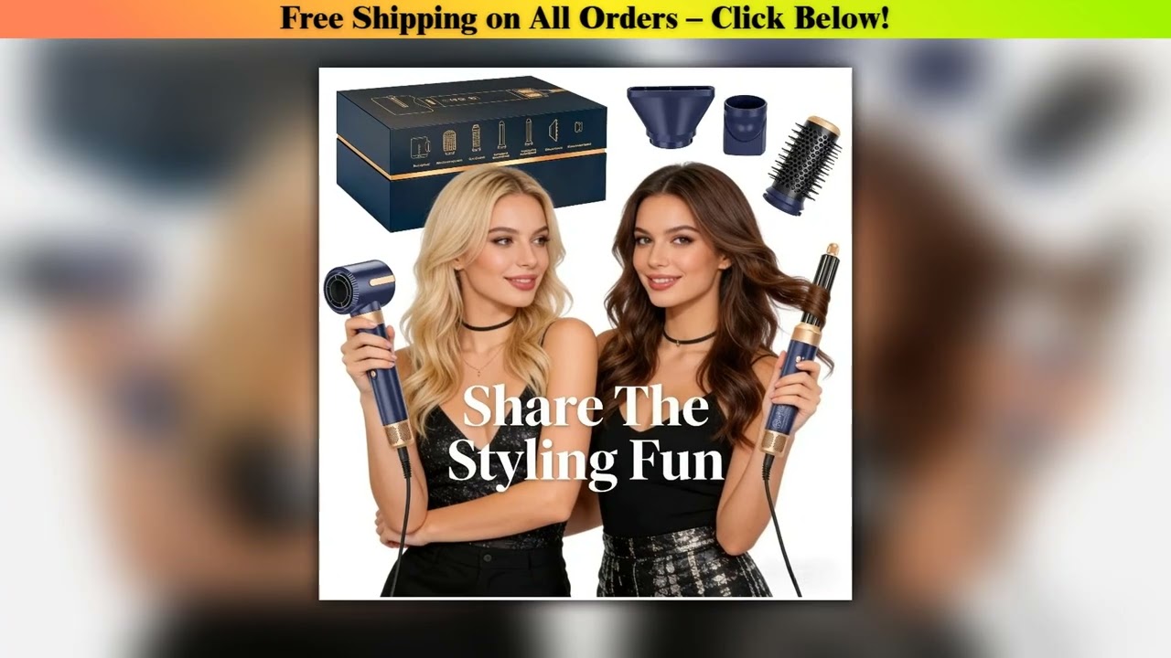 7 In 1 Hair Dryer Brush Brushless High Speed Hair Dryer with Diffuser Ionic Blow Dryer Hot Air