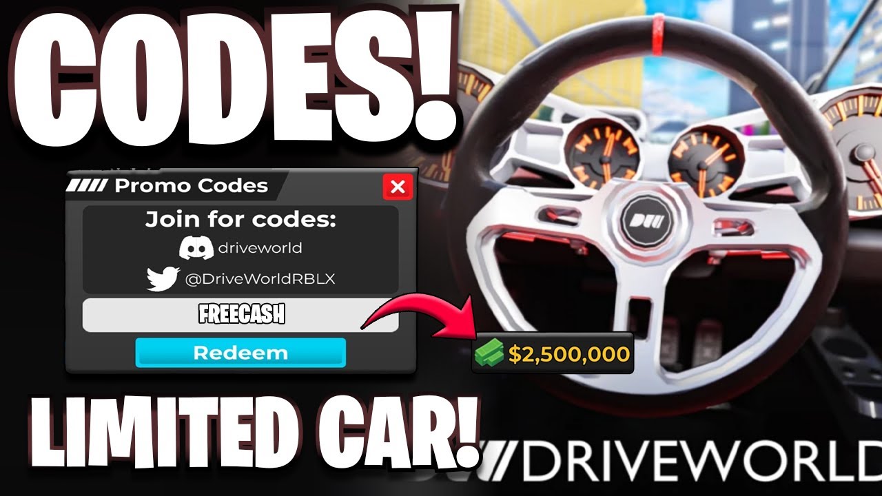 *NEW* ALL WORKING LIMITED CAR UPDATE CODES FOR DRIVE WORLD IN 2025 ...