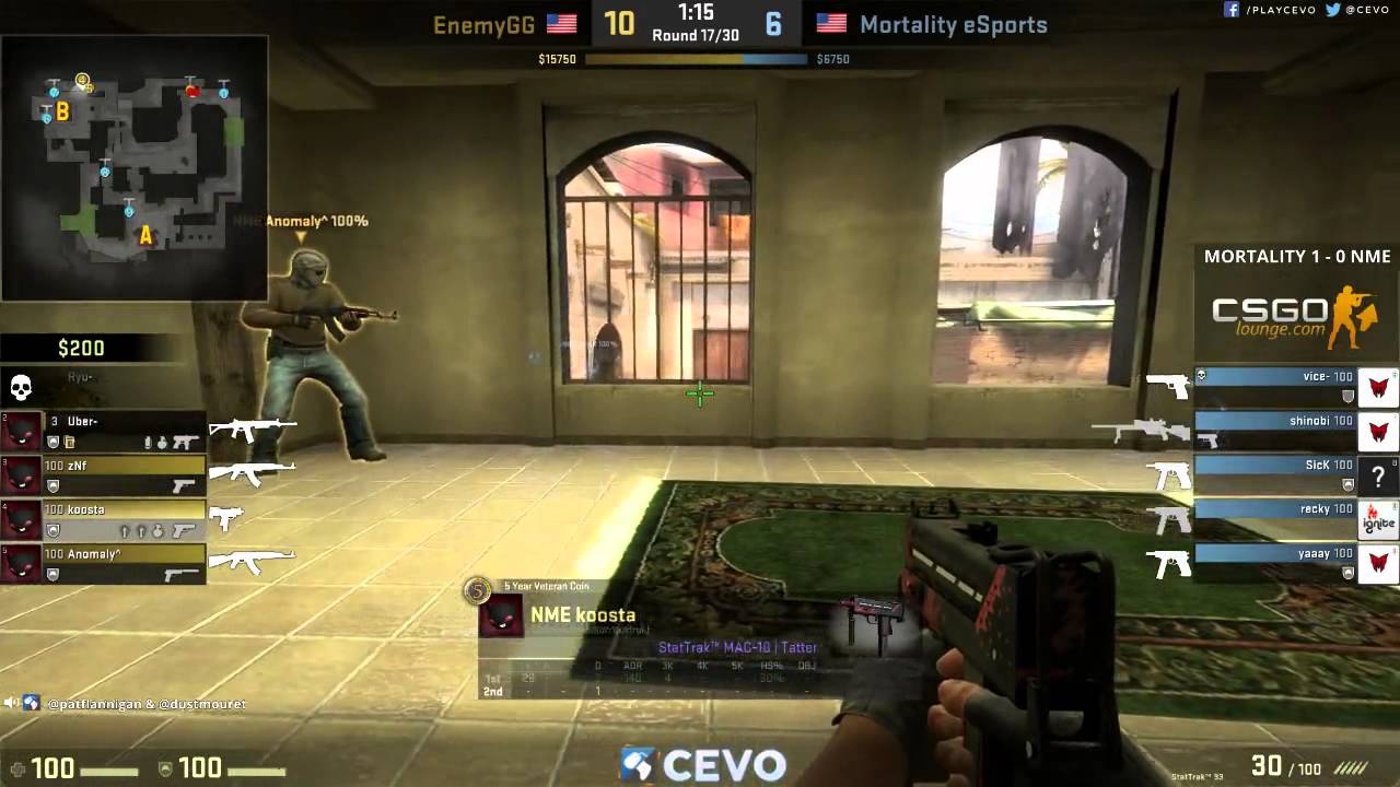 Mortality eSports vs EnemyGG Game 2 (CEVO-M CS:GO Season 7) - Sabo & Dust