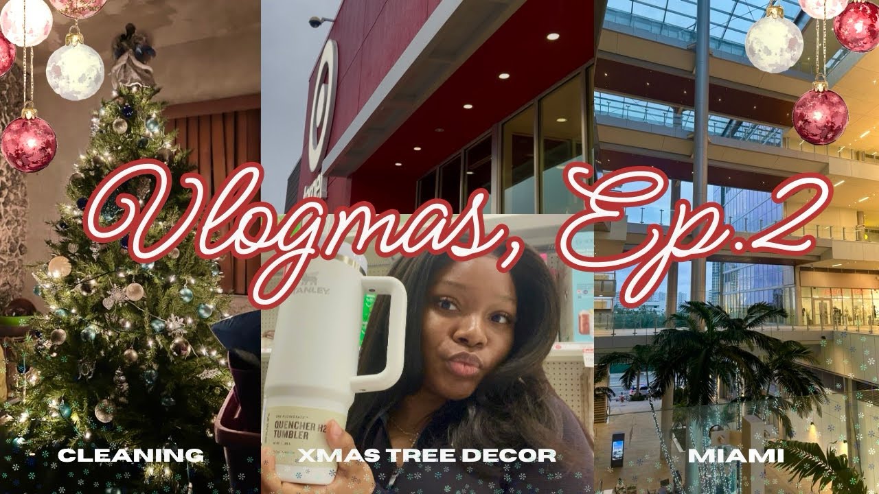 ❄️Vlogmas Ep. 2| The Car was on Fire?!? | Miami Vlog+ Bus Ride+ Xmas Tree Building!🎄 