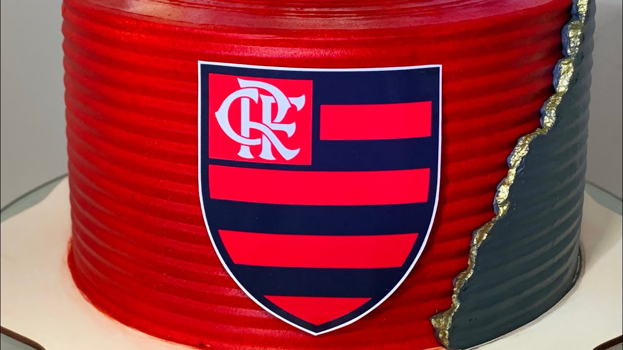 Bolo do Flamengo Chantininho / Vermelho / Preto / Lindo / Fácil / Time  Flamengo / Flamengo Team 