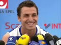 Zlatan Ibrahimovic laughs