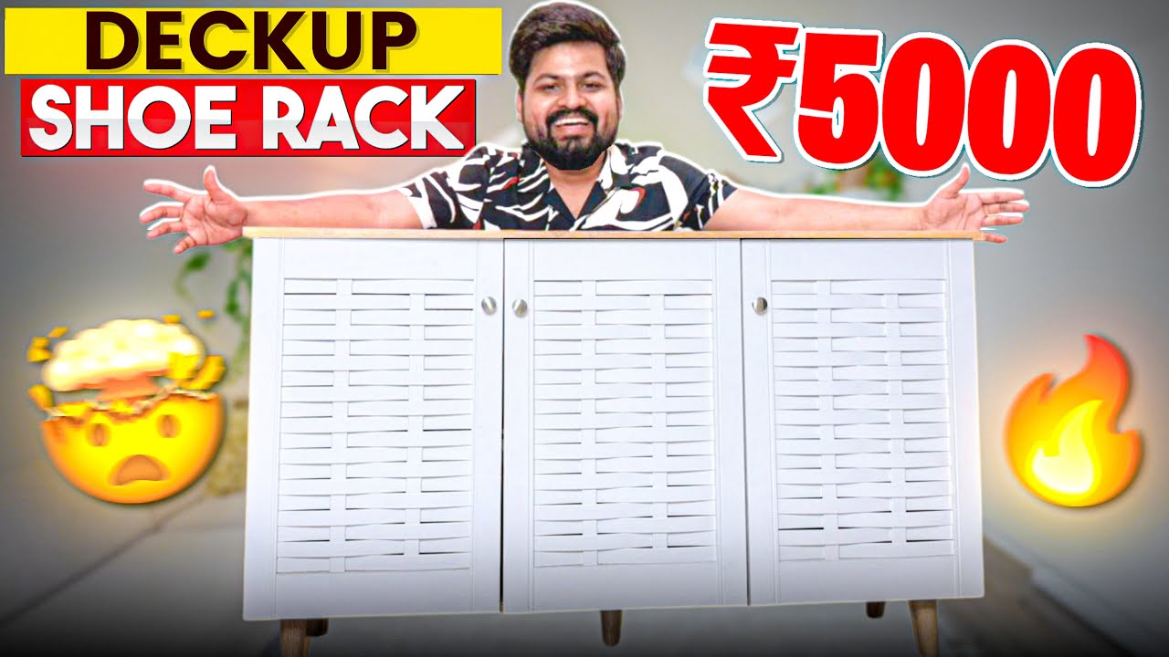 DeckUp 3-Door Engineered Wood White Shoe Rack | Best Shoe Rack Under 5000₹ | Shoe Rack Review
