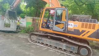 Fuso Self Loader Truck Jonyang JY623E Excavator Installing Box Culvert