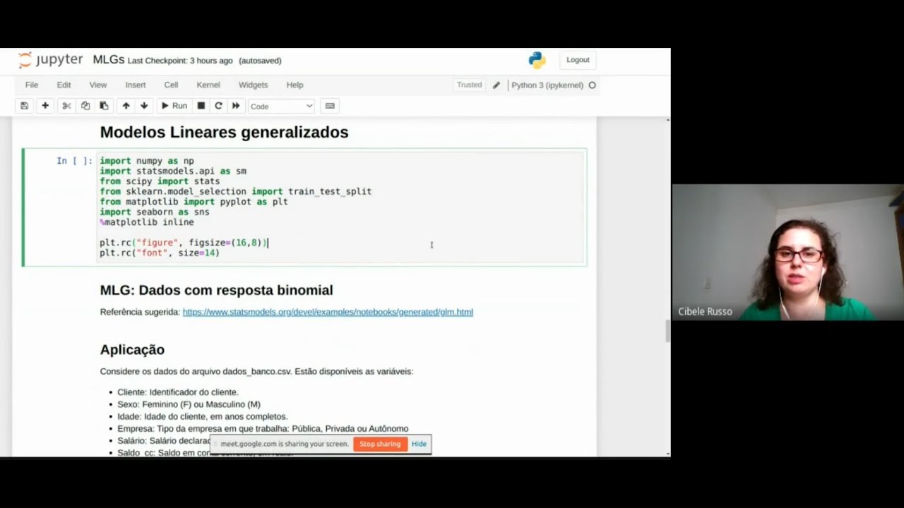 Modelo de regressão logística e MLGs  - Teoria e aplicação em Python