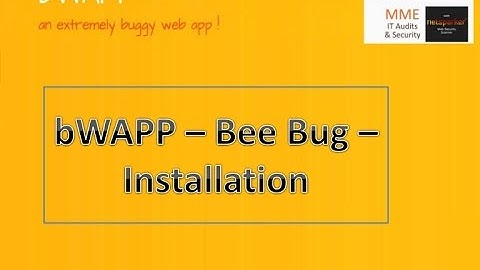 bWAPP setup/installation