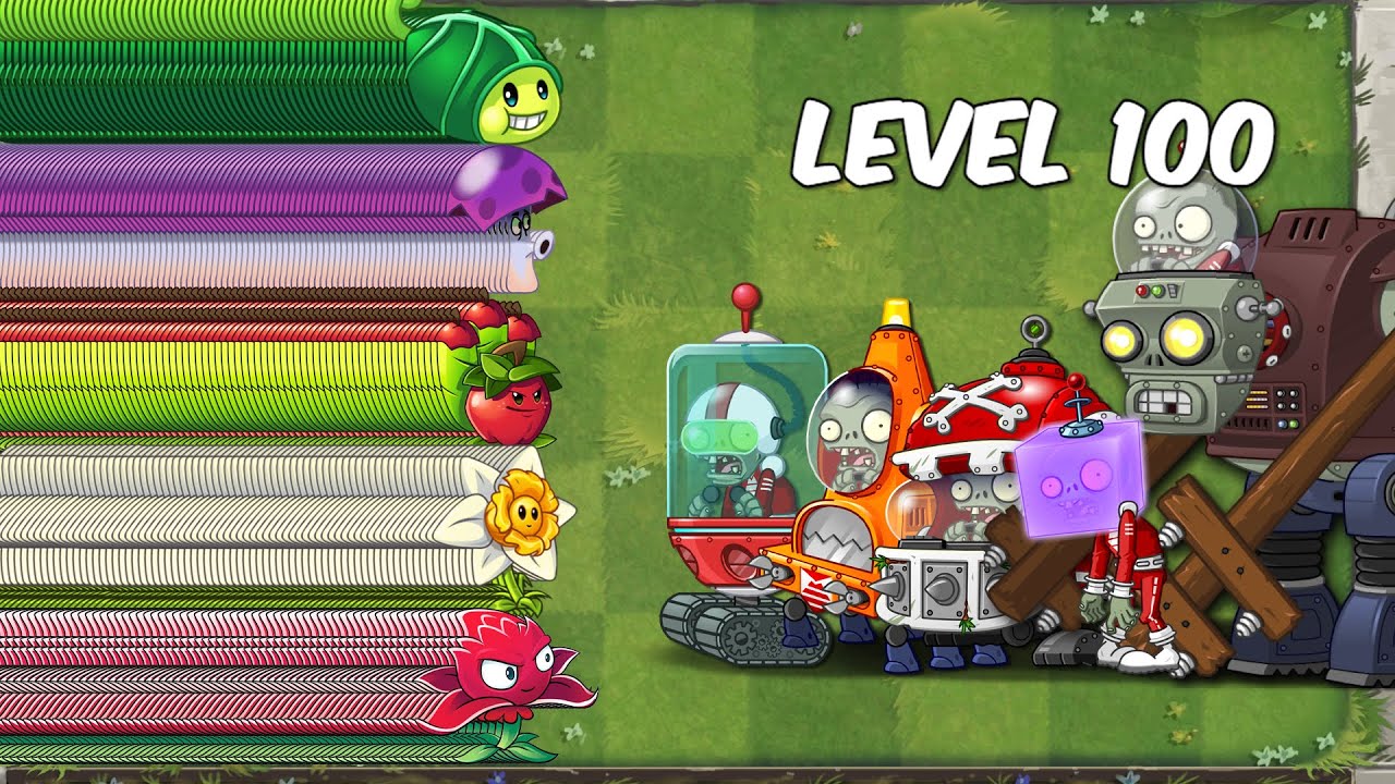 PvZ 2 Challenge Every 100 Plant Max Level vs Team Far Future Zombies ...