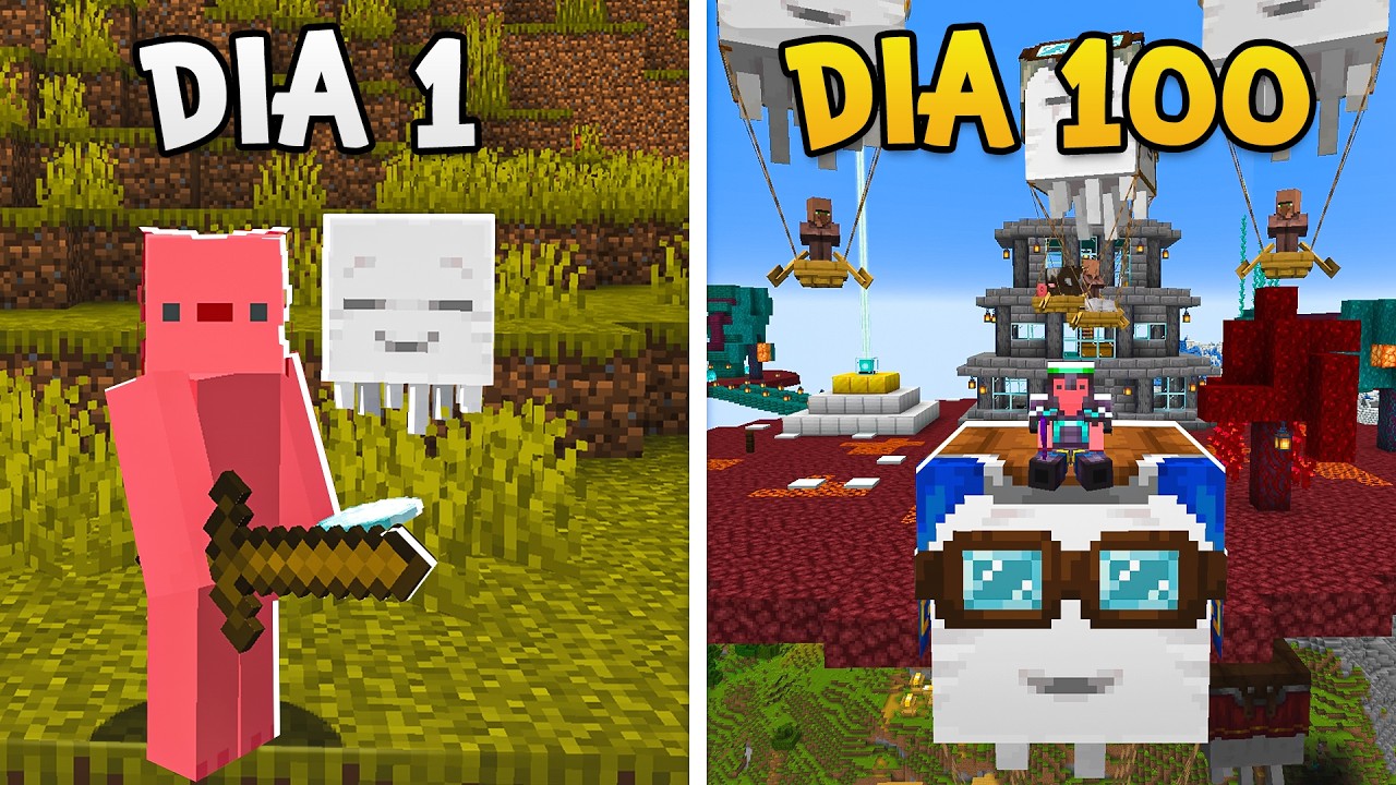 Sobreviví 100 DÍAS con el HAPPY GHAST en MINECRAFT HARDCORE