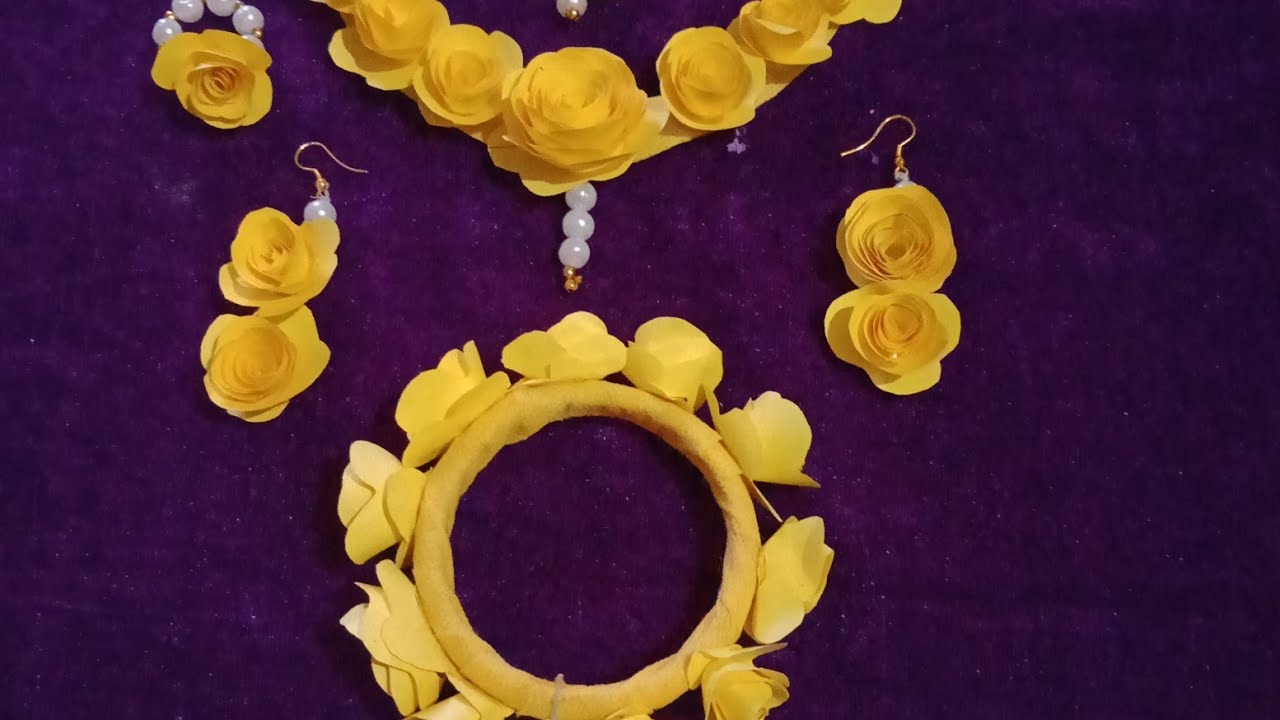 Paper Flower jewellery making for bridals..haldi...दुल्हन की हल्दी के