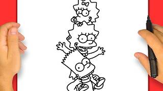 Как Нарисовать Lisa Simpson, Maggie Simpson и Bart Simpson | Шаг за шагом просто и легко