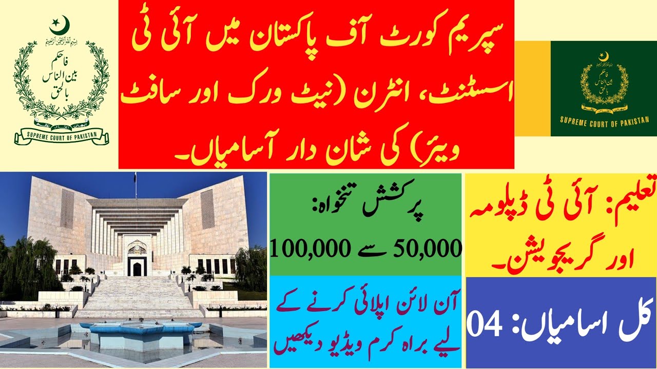 Supreme Court of Pakistan Jobs 2022 | Supreme Court Jobs | Govt Jobs | New Jobs