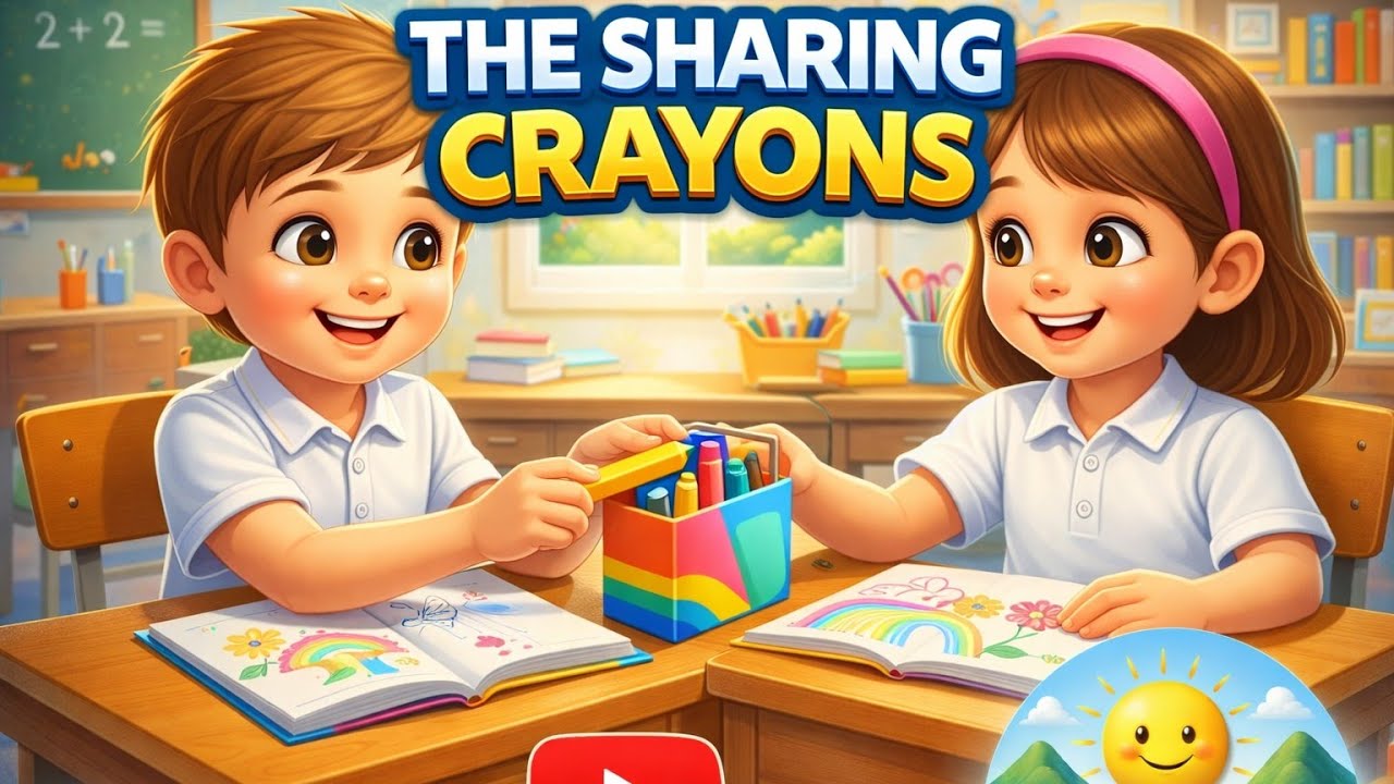 The Sharing Crayons | Kids Moral Story | Happy Kids Studio