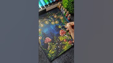 First time Acralic painting on canvas✨☺️ #shortvideo #art #acralicpainting #acraliccolors #canvas