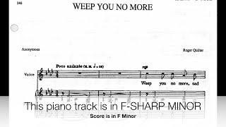 Weep You No More (Roger Quilter) - Piano Accompaniment in F# Minor *Special Request*
