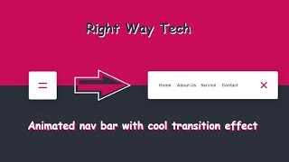 Pure CSS Animated nav bar with cool transition effect Html , Css only