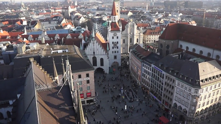 The view from the top of the Neues Rathaus, Munich, Germany
