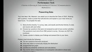 HGeometry Unit 1 Performance Task Intro