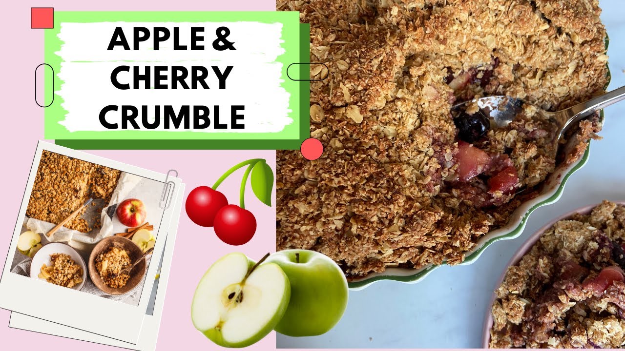 APPLE & CHERRY CRUMBLE ⁠ 🍏🍒  Vegan Gluten-Free Crumble Recipe | Eli Brecher Nutrition