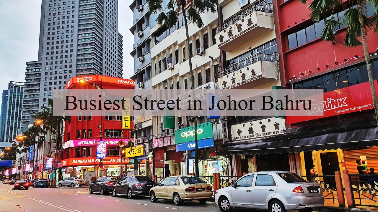 Evening walk around one of the busiest street in Johor Bahru - Jalan