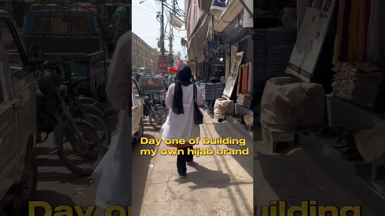 Day 1/15 of building my own hijab brand in 50,000 rupees || clothing brand || bolton market karachi