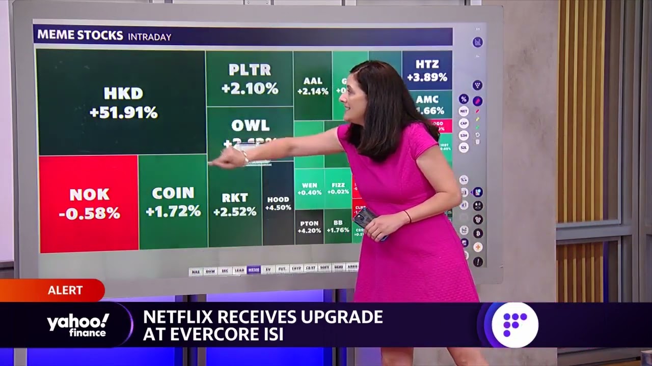 Netflix stock pops, AMTD Digital meme stock soars, bitcoin down slightly