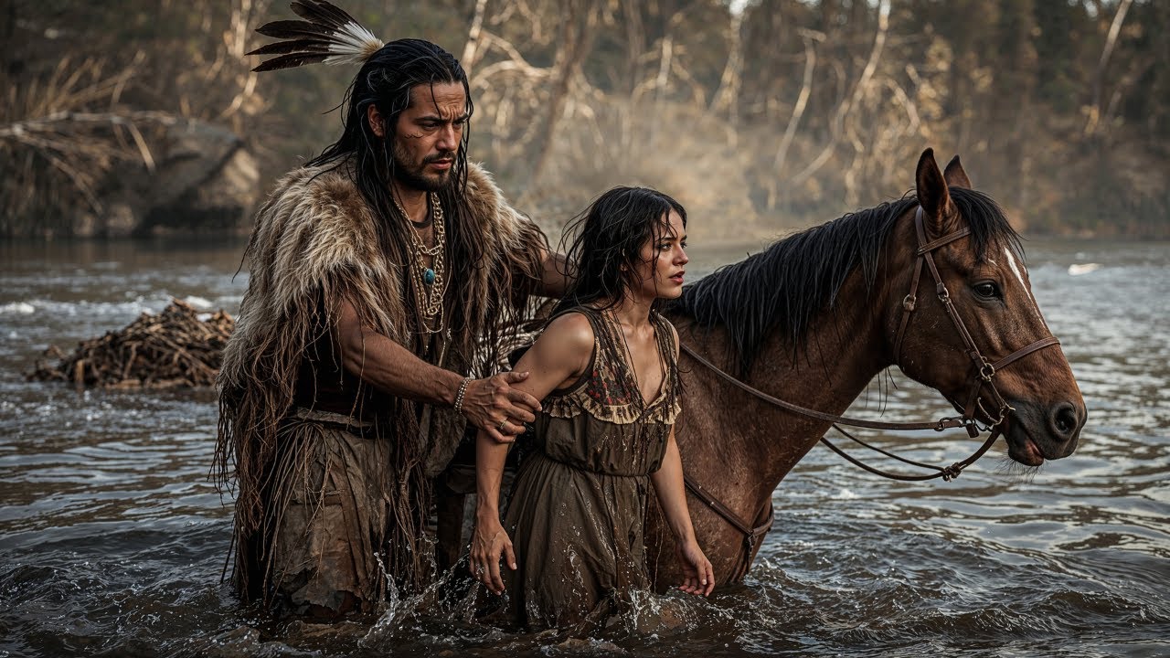 She Was Left Sobbing Beside a Raging River — Until a Mandan Hunter Pulled Her Up Behind His Saddle