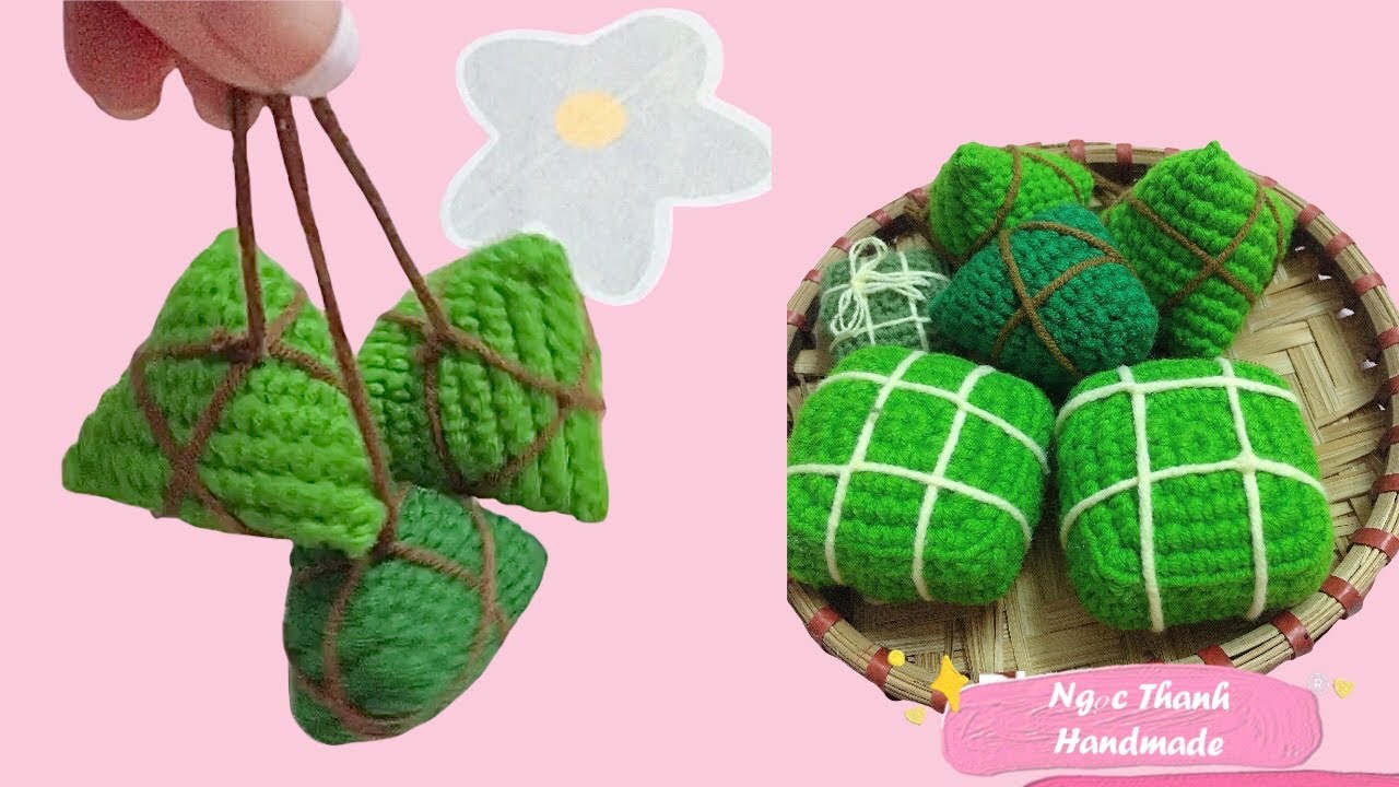 #59 - HD ( Eng Sub ) Móc Bánh Ú Bằng Len? / Ngọc Thanh Handmade 🌸/ How to crochet Ú cakes?