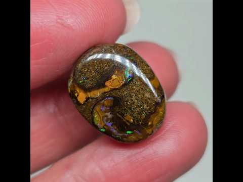 Болдер опал — кабошон 13,2 ct для ювелірних виробів, кабошон, природний камінь для створення прикрас, видео 1