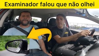 Momento certo de olhar no retrovisor - Simulação de exame na área de exame