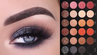 Black Smokey Eye + Glitter Eyeshadow Tutorial | Tati Beauty Textured Neutrals Vol 1 Palette