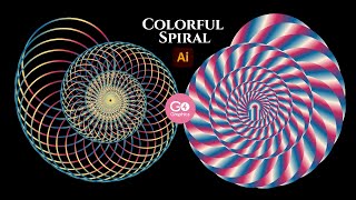 How to create colorful Gradient Round Spiral in Illustrator- Adobe Illustrator Tutorial