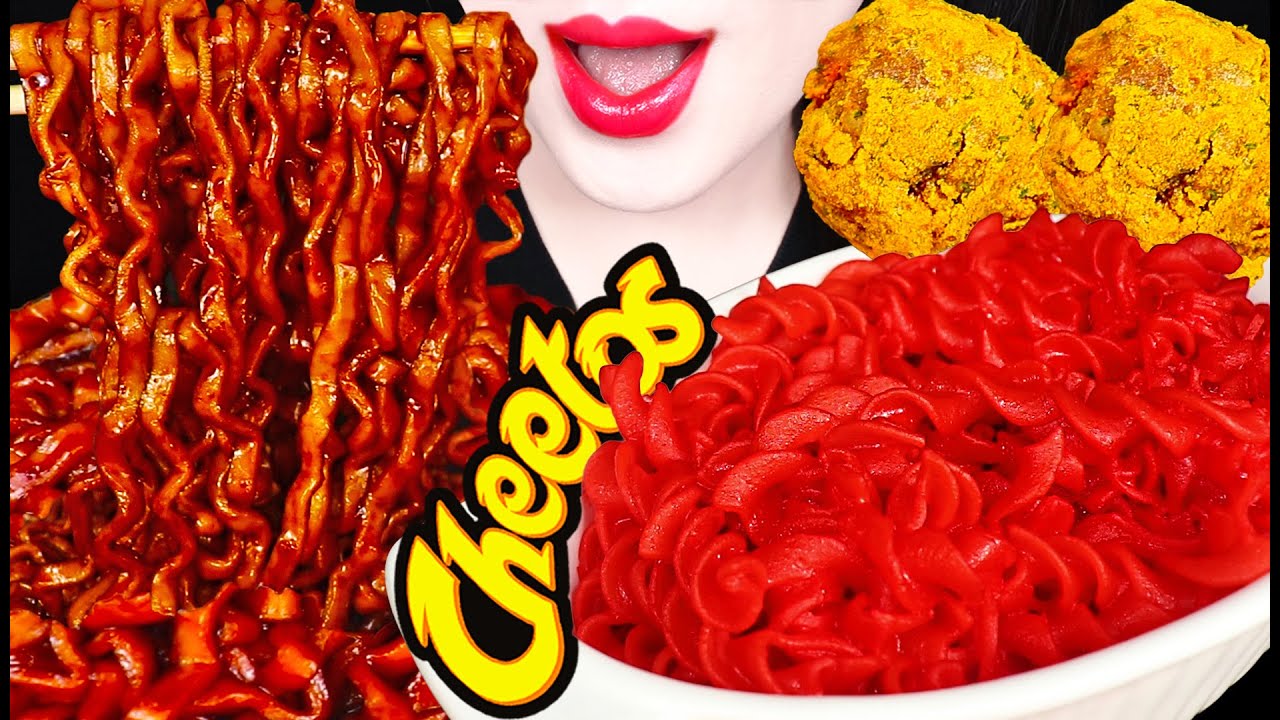 ASMR HOT CHEETOS MAC & CHEESE COOKING 핫치토스 맥앤치즈 치킨 MUKBANG 먹방