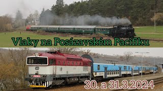 Vlaky na Posázavském Pacifiku + Pára Posázavím se Všudybylkou (30. a 31.3.2024)