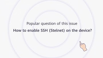Huawei WeiKnow 100 Issue 2: How to enable SSH (Stelnet) on the device?