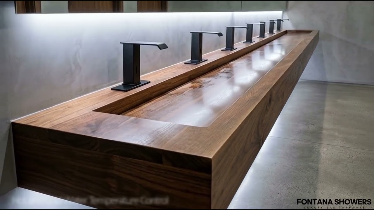 Fontana Matte Black Touchless Waterfall Faucet for Public Restrooms