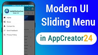 How to make Sliding Menu in AppCreator24 | how to make navigation drawer, app me drawer kaise banaye screenshot 3