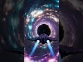 A massive starship entering a glowing wormhole, #shorts