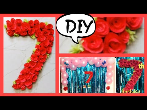 DIY 3d Floral Number 7 for Birthday/ Anniversary decorations || 3D floral letters