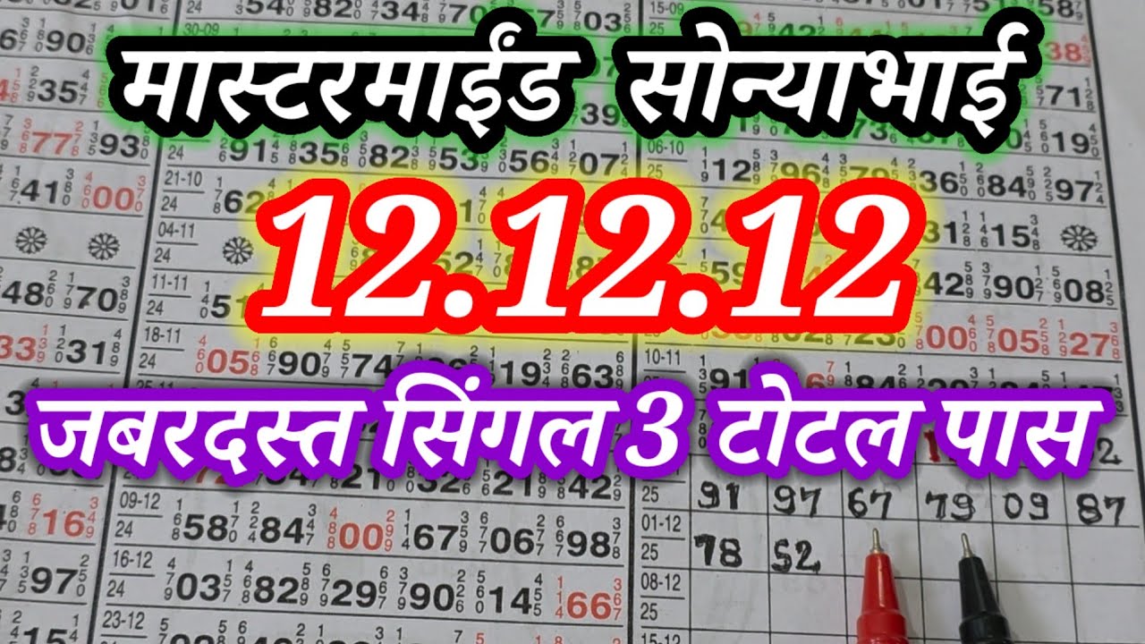 बुधवार 3 डिसेंबर 2025 कल्याण जबरदस्त जोडी पॅनल Mastermind Sonyabhai  MASTERMIND SONYA BHAI Line