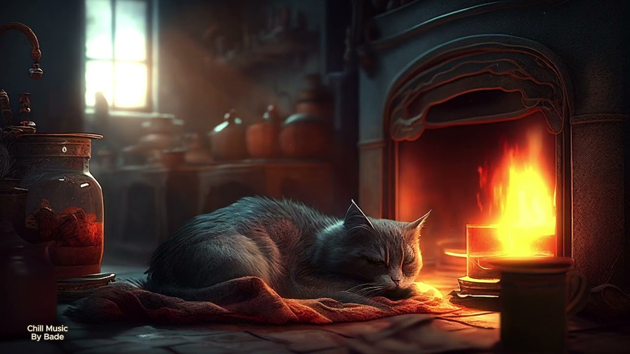 Şömine Ateşi ve Sakin Müzik - Dinlendirici, Ders Çalışma, Odaklanma, Uyku, Lo-Fi