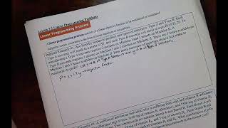 NorthArk MAT 2113 Finite Lesson 3.2 Example #1 Setting up Linear Programming Problems