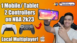 How to Play Local Multiplayer on NBA 2k23 Mobile & Tablet | 2 PS5 / PS4 Controllers Two Players