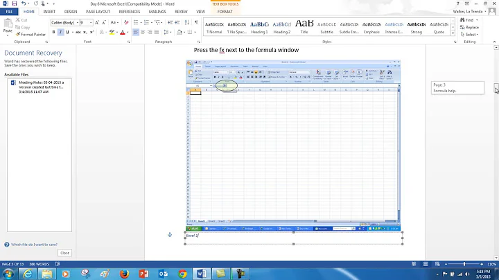 Microsoft Word 2013   Table of Figures