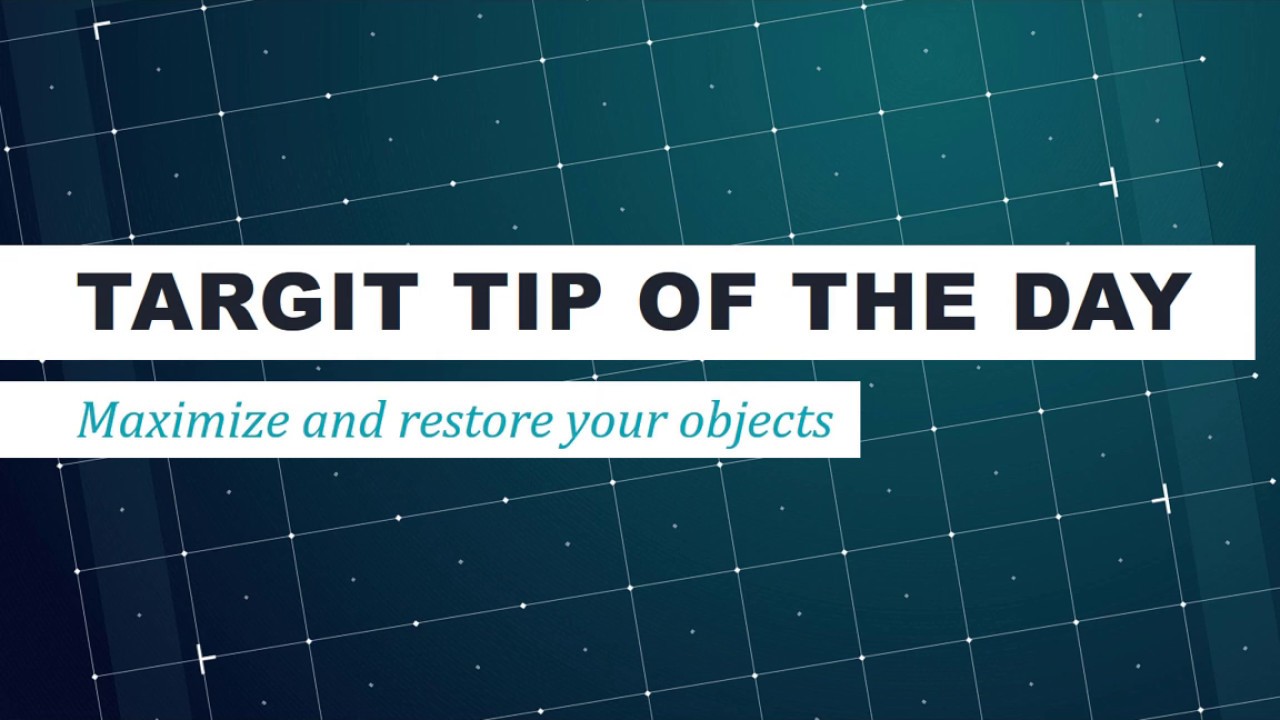 TARGIT 2019 Maximize and restore your objects